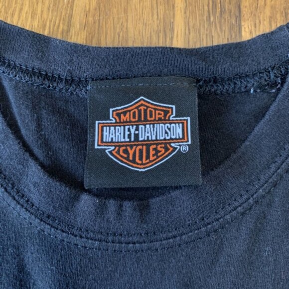 HARLEY DAVIDSON Winged Skull & Roses T-Shirt Girls 2 2T Black Tee Top Toddler - Picture 4 of 4